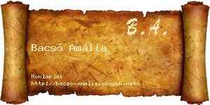Bacsó Amália névjegykártya