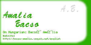 amalia bacso business card